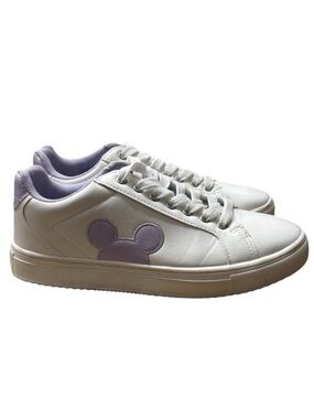 DISNEY Mickey Mouse Leather Sneakers in White & Lavender Size 9 -- ADORABLE!!!!